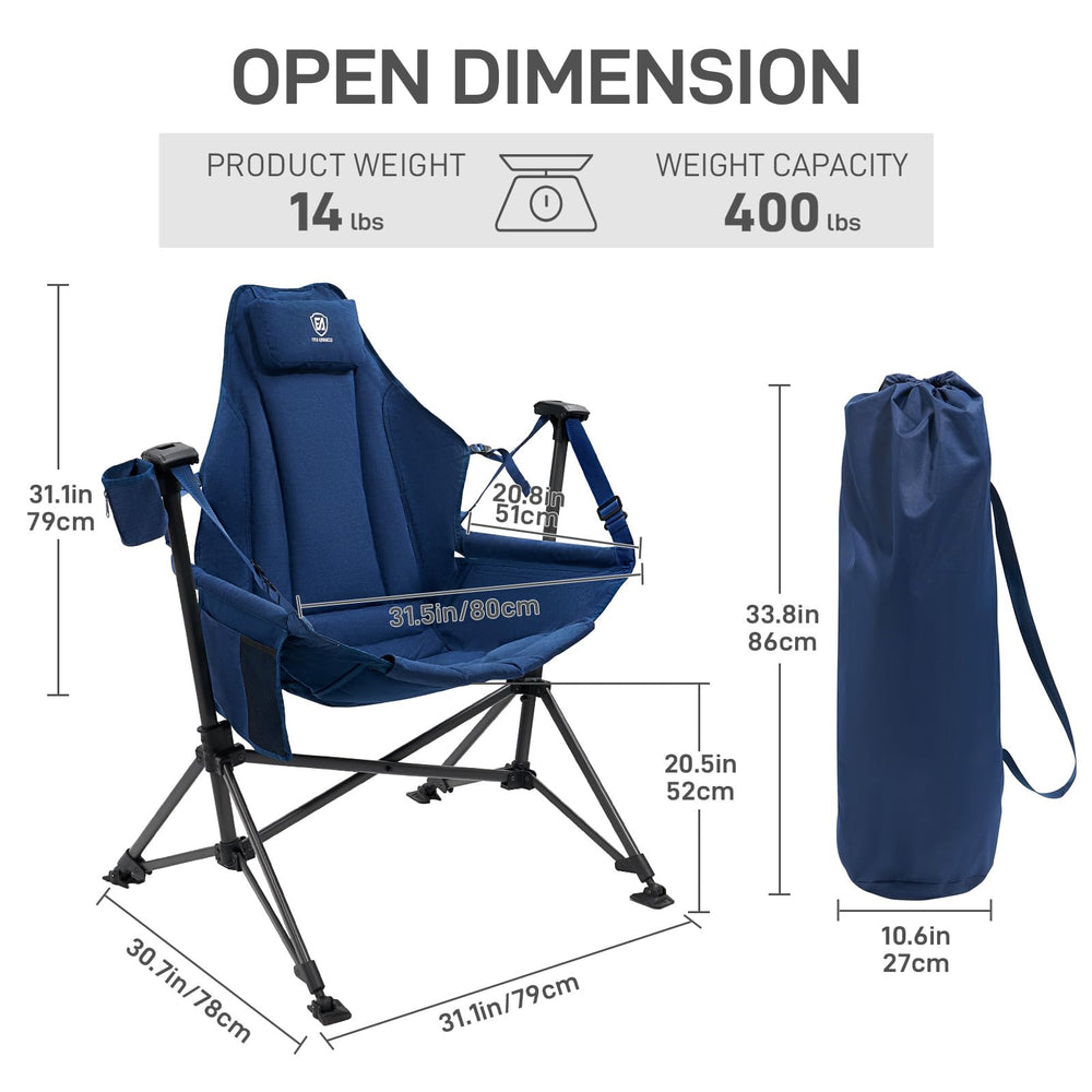 Ever Advanced padded hammock chair backrest offering breathable support during rests.