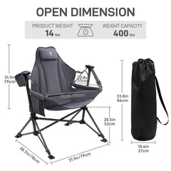 Ever Advanced padded hammock chair backrest adjustable for tailored support.
