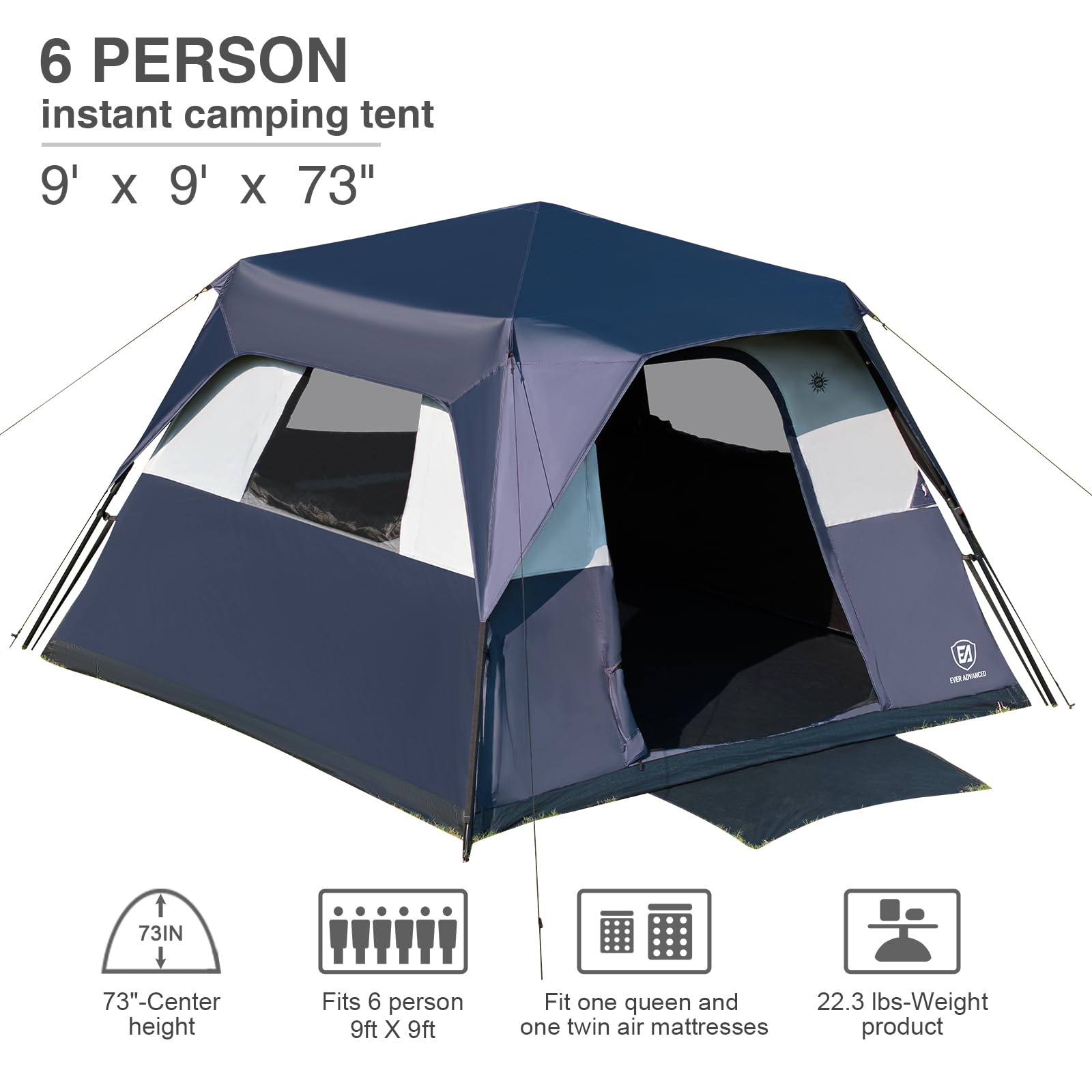 Ever Advanced tent pass-through power enables outdoor electronics.