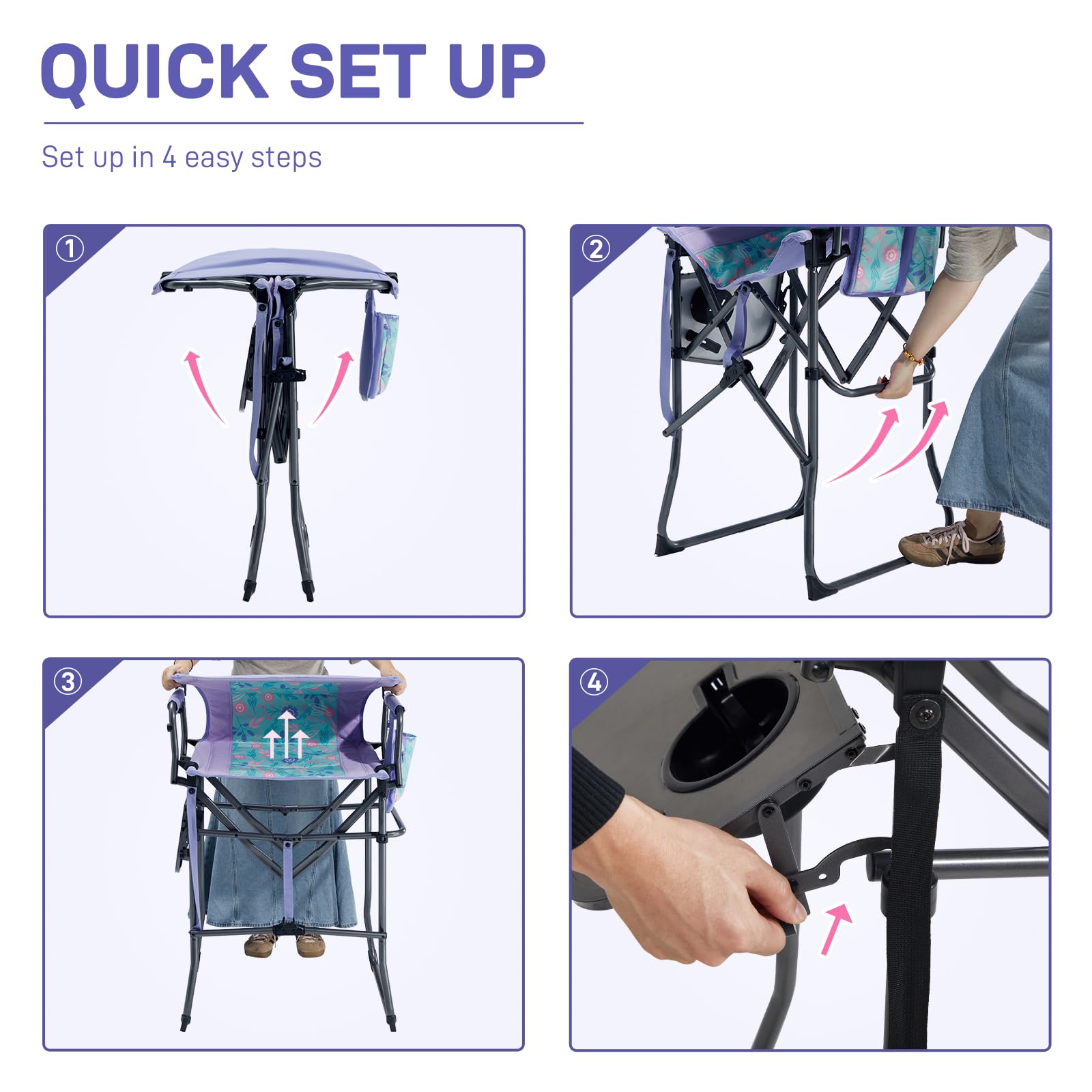 Ever Advanced quick-unfold design enables fast setup.