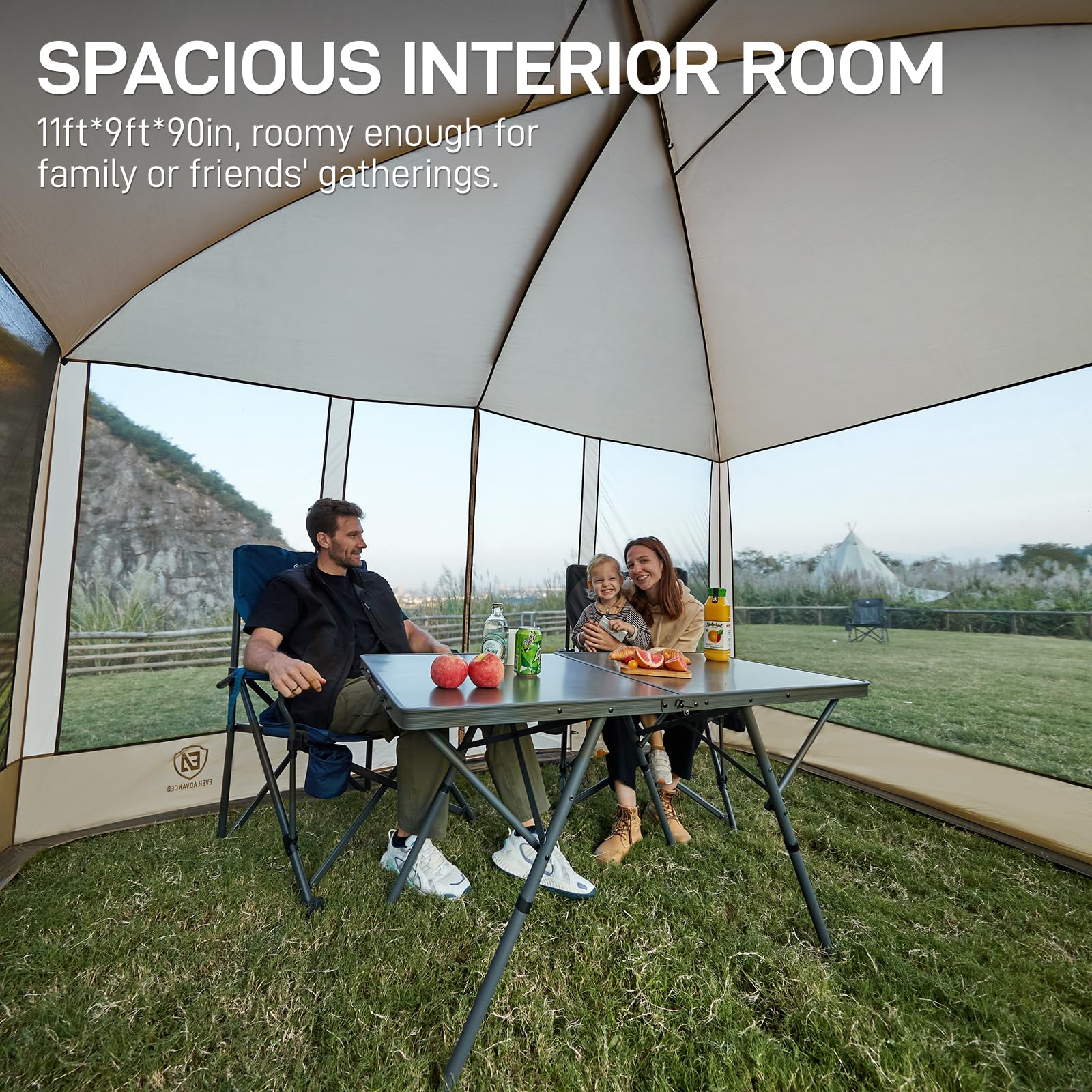 EVER ADVANCED spacious interior 11x9ft suitable for seating and activities