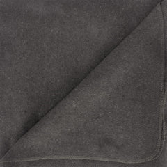 At campsite, the Ever Ready grey blanket sits near a campfire.