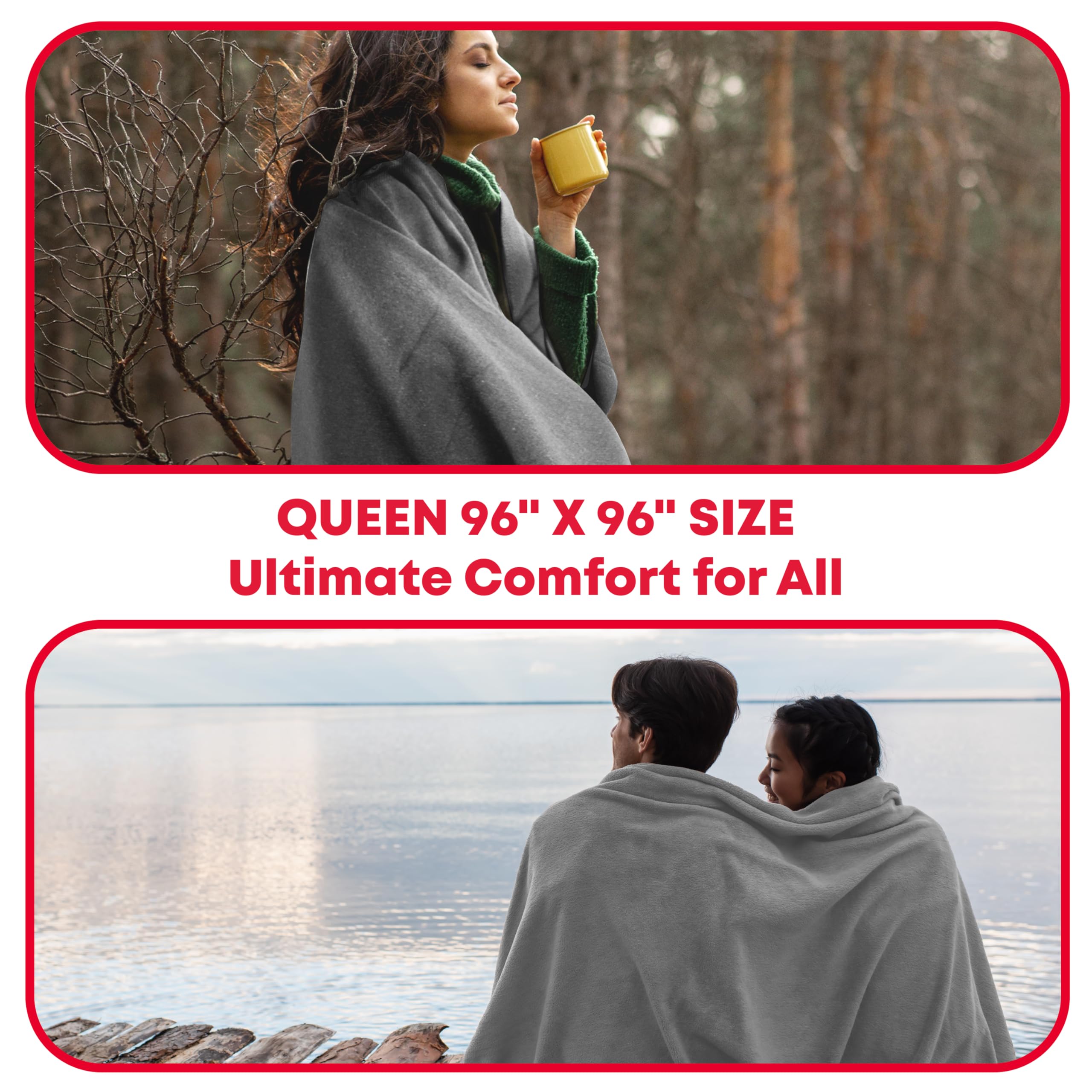 Ever Ready First Aid military wool blanket for two people outdoors