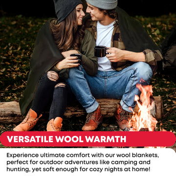 Ever Ready First Aid blanket close-up triple-washed wool fibers for softness and durability.