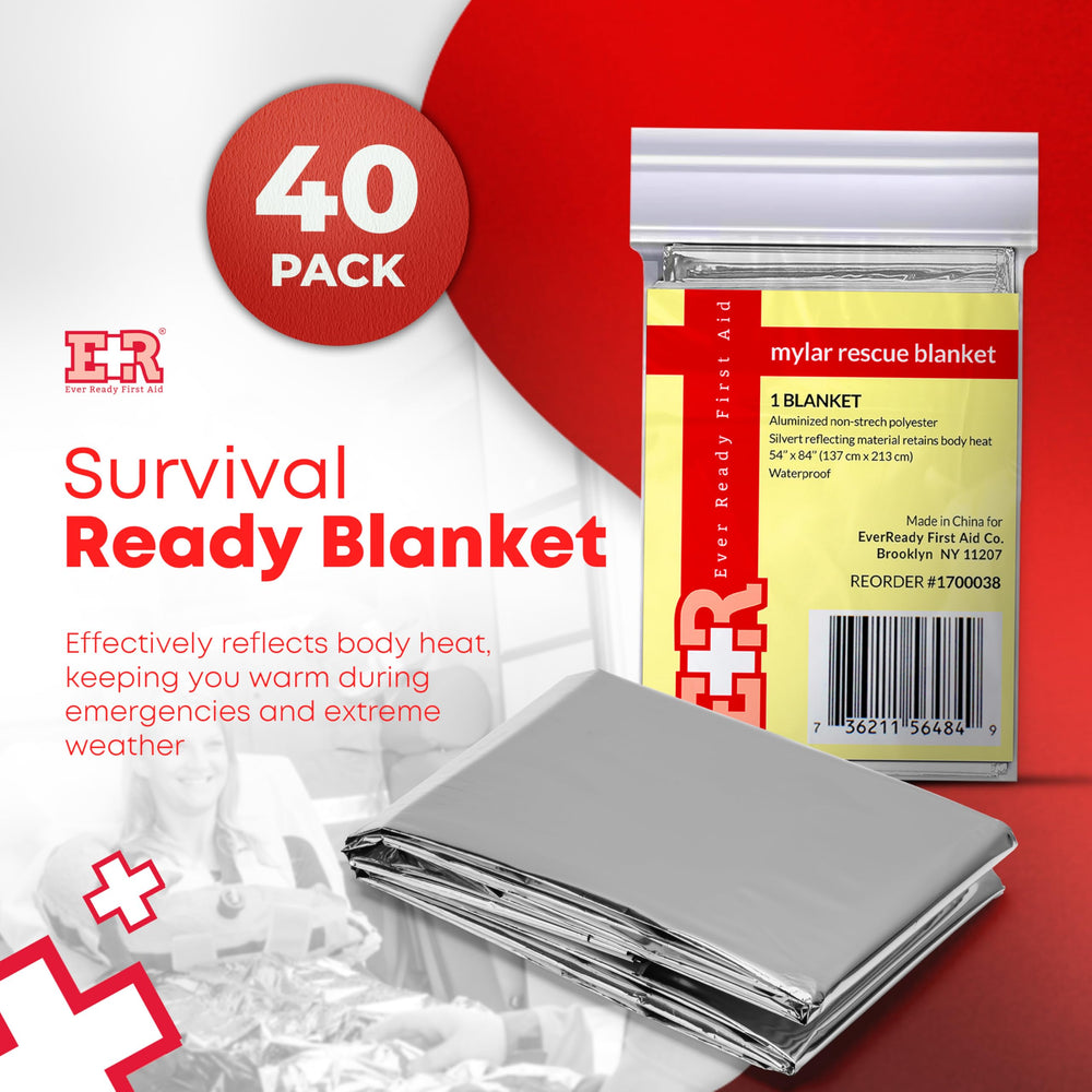 Ever Ready First Aid Mylar blanket folded-compact-pack fits easily in backpacks.