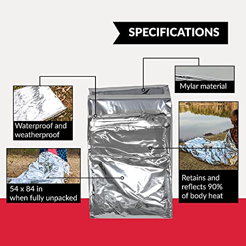 Ever Ready First Aid Mylar rescue blanket 54x84 folded compact storage for kits.