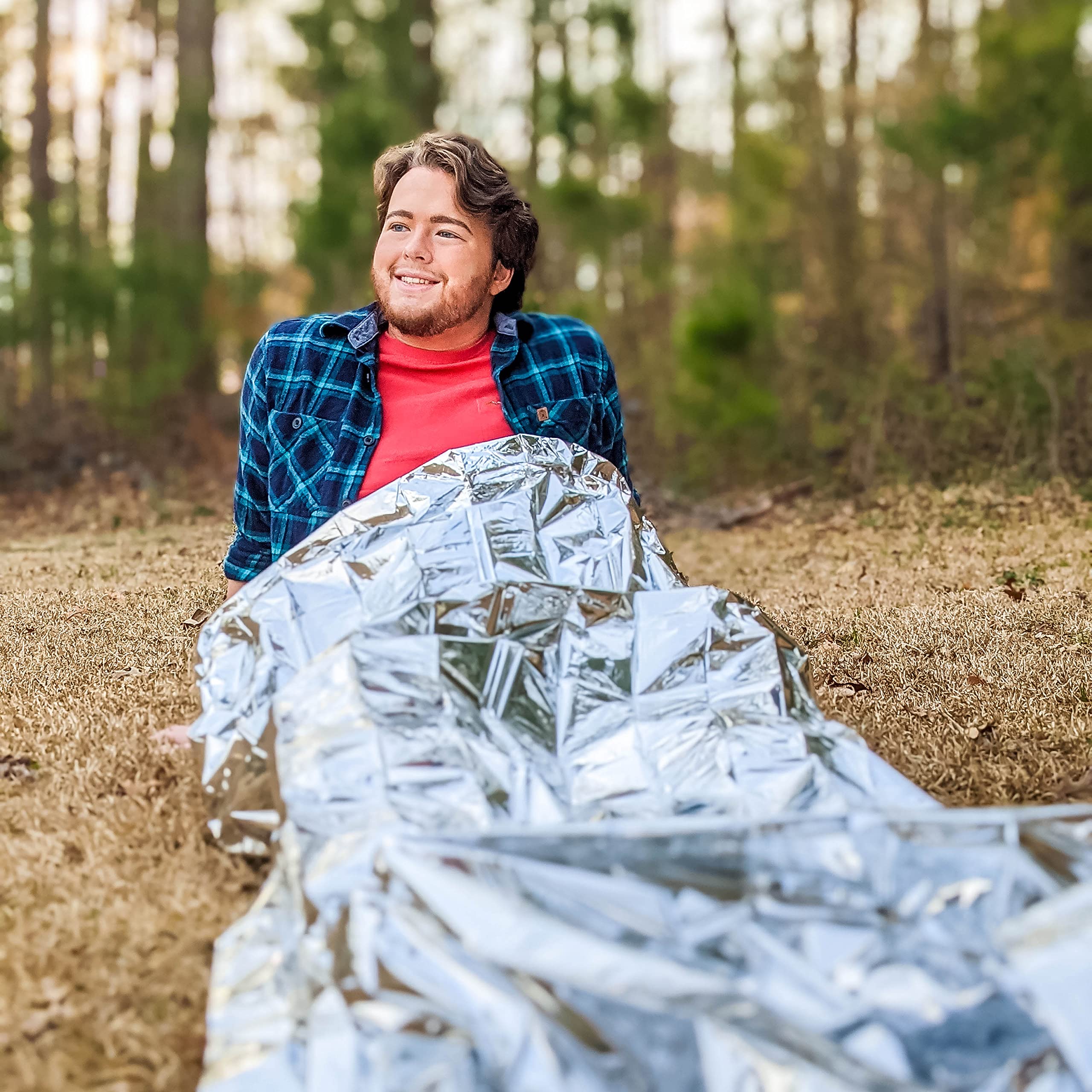 Ever Ready First Aid Mylar rescue blanket spread, large 54 by 84 inches.