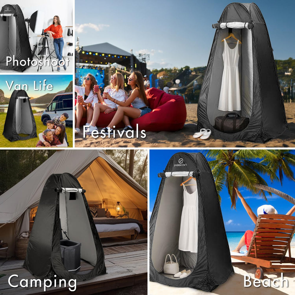EverScout Pop Up Privacy Tent collapses to 23x23 inches for storage.
