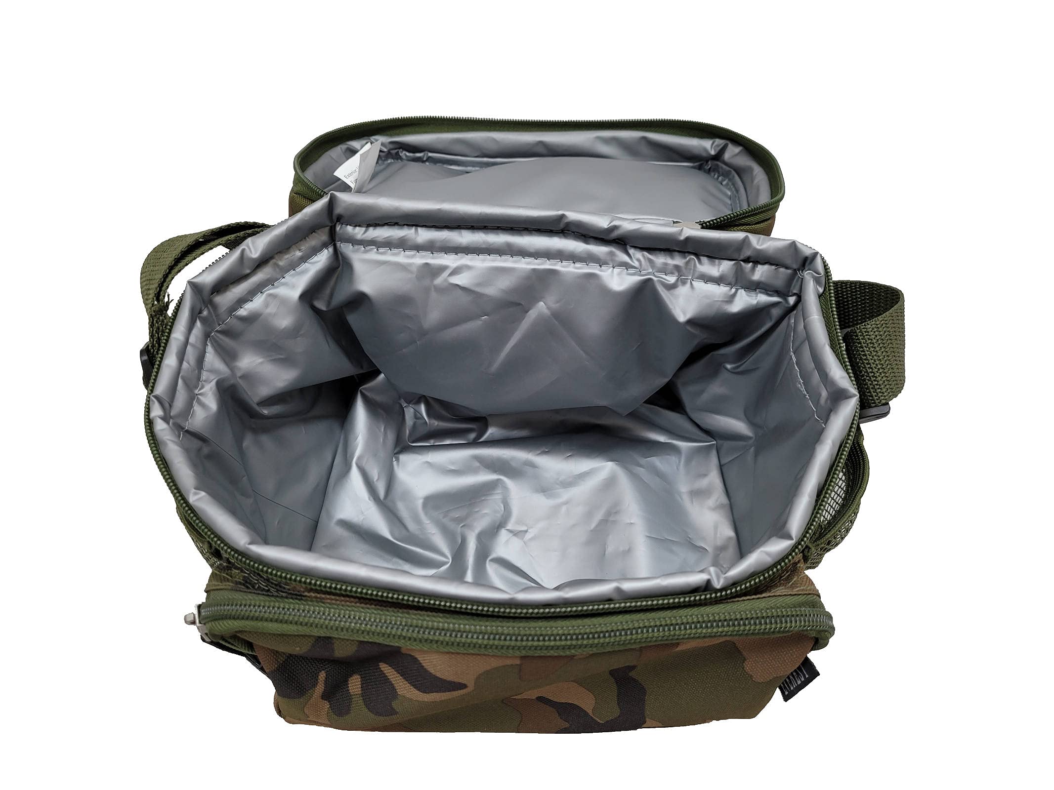 Everest Woodland Camo cooler bag weighs 12 oz for light carry