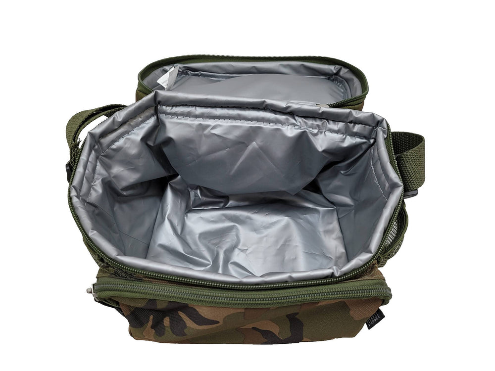 Everest Woodland Camo cooler bag weighs 12 oz for light carry