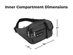 Everest multiple pocket waist pack navy adjustable strap for secure wear