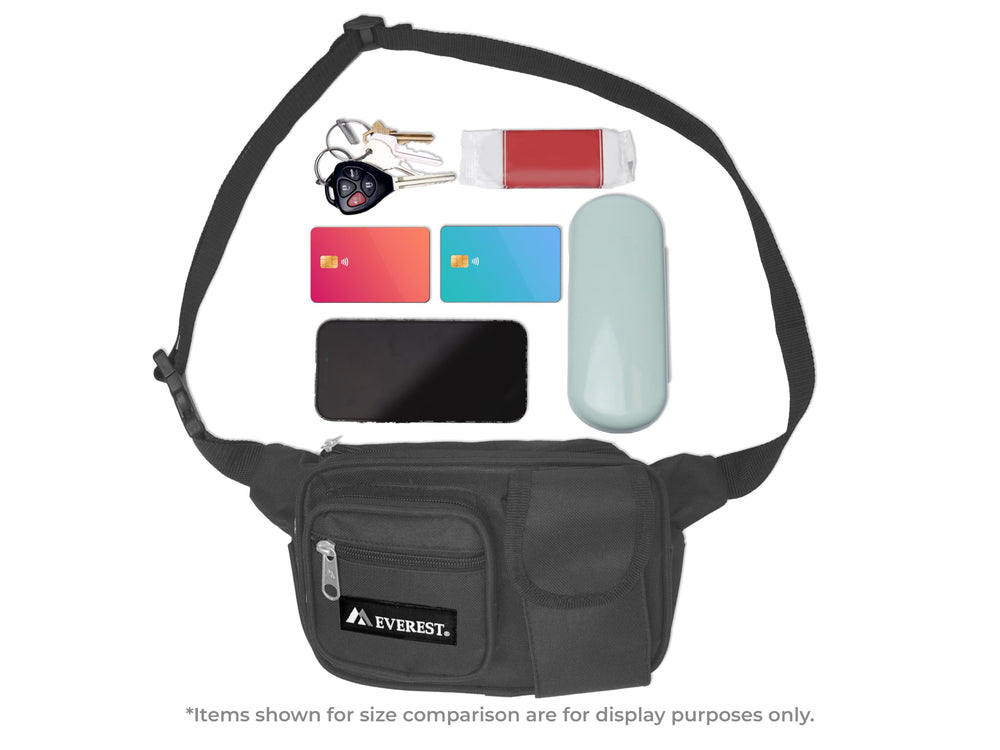 Everest waist pack navy snap buckle for easy wearing and removal