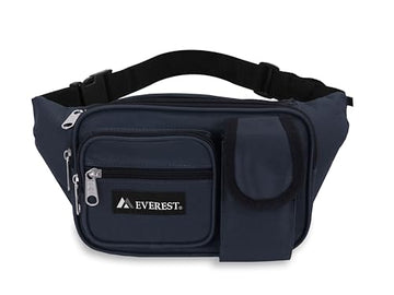 Everest waist pack navy three zippered compartments for organized storage
