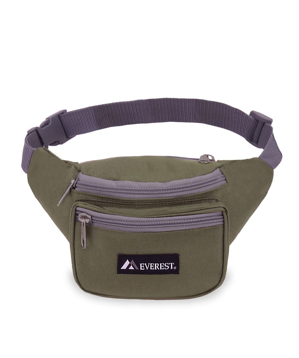 Everest Signature Waist Pack olive middle compartment view for organized storage