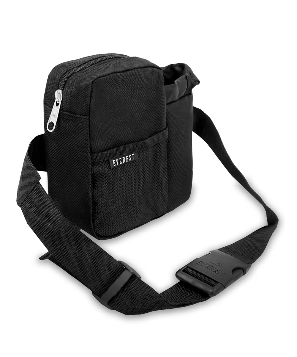 Everest Sports Bottle Waist Pack closeup with zippered pouch for secure workout storage