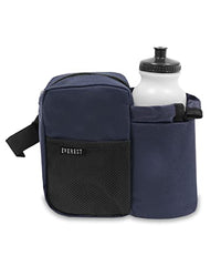 Everest Sports Bottle Waist Pack navy side view for on-the-go hydration.