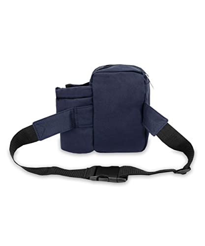 Everest Sports Bottle Waist Pack navy zippered pocket secures small items.