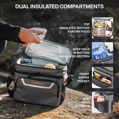 Everfun insulated lunch bag double-deck highlights portable office or travel use.
