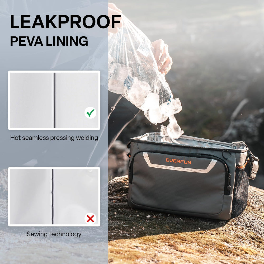 Everfun lunch bag detachable shoulder strap demonstrates hands-free carrying.