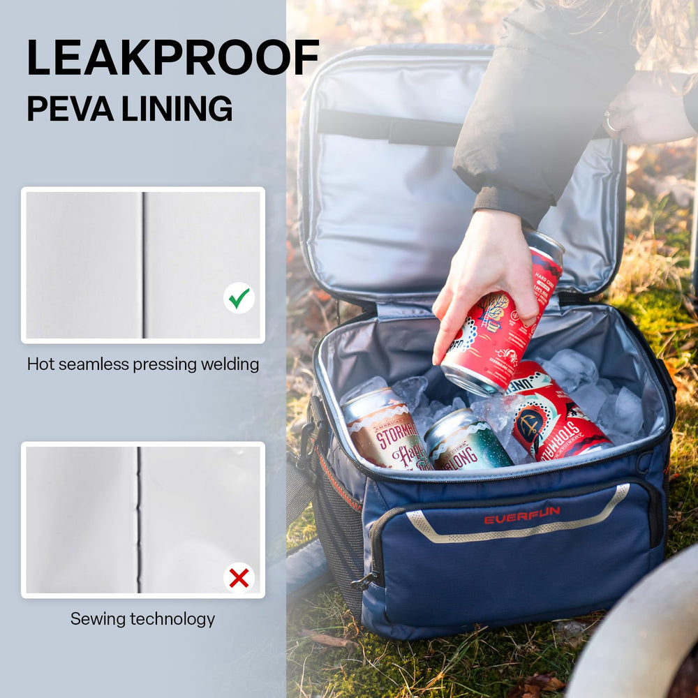Everfun cooler bag detachable shoulder strap enables hands-free carry on the go