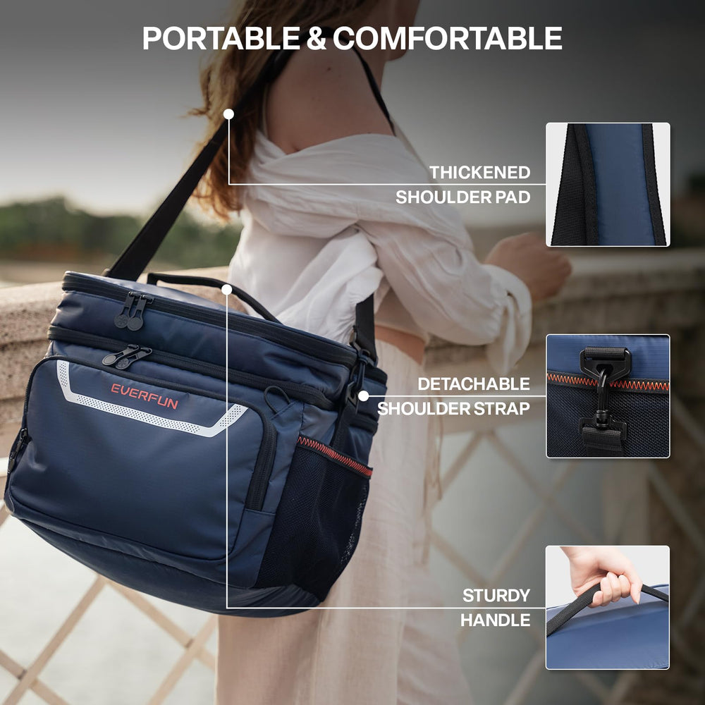 Everfun cooler bag waterproof exterior resists spills and rain during travel