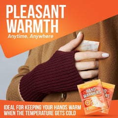 Everlasting Heat hand warmers heat-up closeup highlights rapid warmth after air exposure.