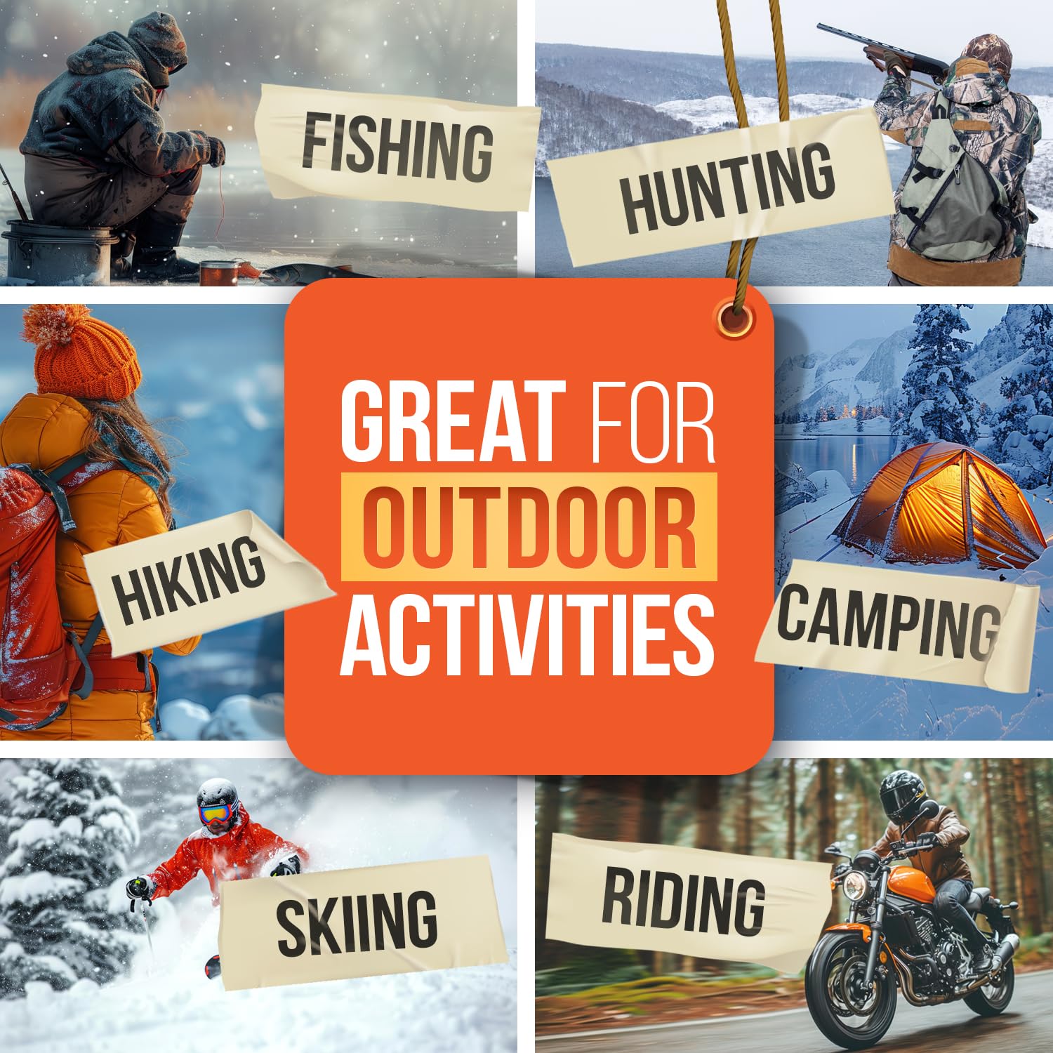 Everlasting Heat hand warmers in gloves use keeps fingers toasty during winter activities.