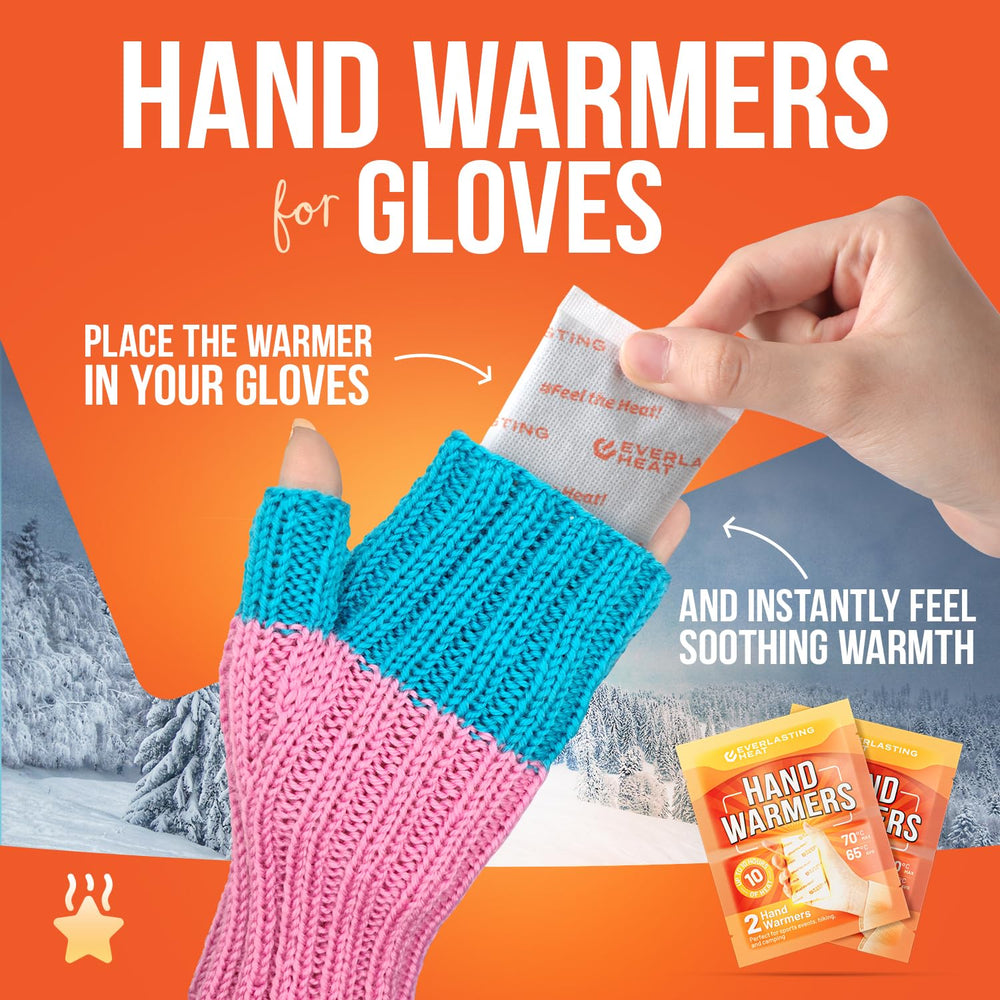 Everlasting Heat hand warmers durable soft fabric emphasizes comfortable warmth without bulk.