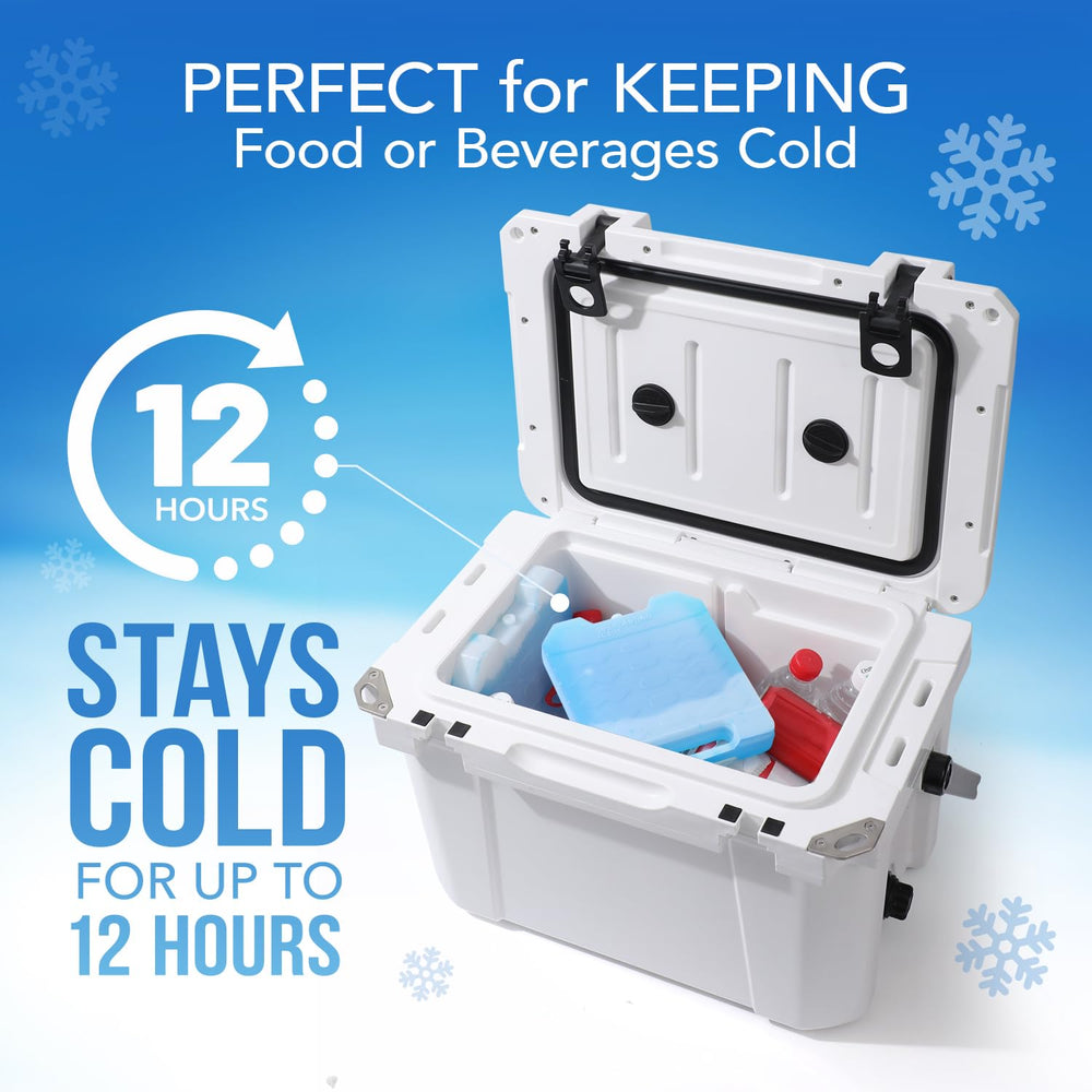 Everlasting Ice RX four-pack of jumbo ice packs arranged for cooler prep