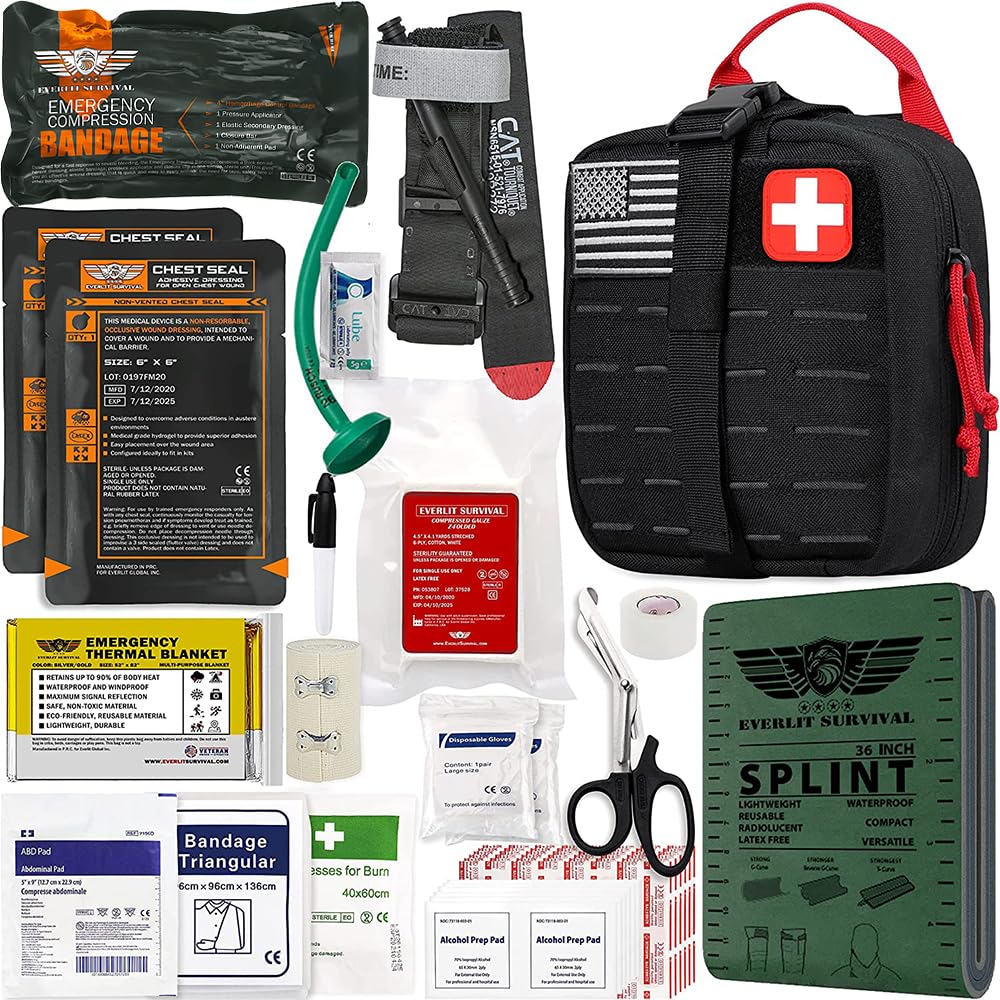 EVERLIT Advanced Trauma Kit with CAT GEN-7 tourniquet in pouch supports fast bleeding control.