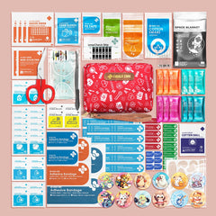 EVERLIT Care Rescue Pack contents guide highlights 200-piece kit for quick home or travel prep