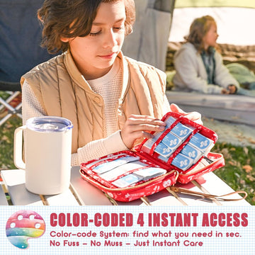 EVERLIT Care Rescue Pack waterproof bandages emphasize durable protection during active kids’ play