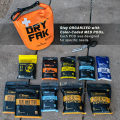 EVERLIT DRY FAK bandage pod organized for rapid care in outdoor settings.