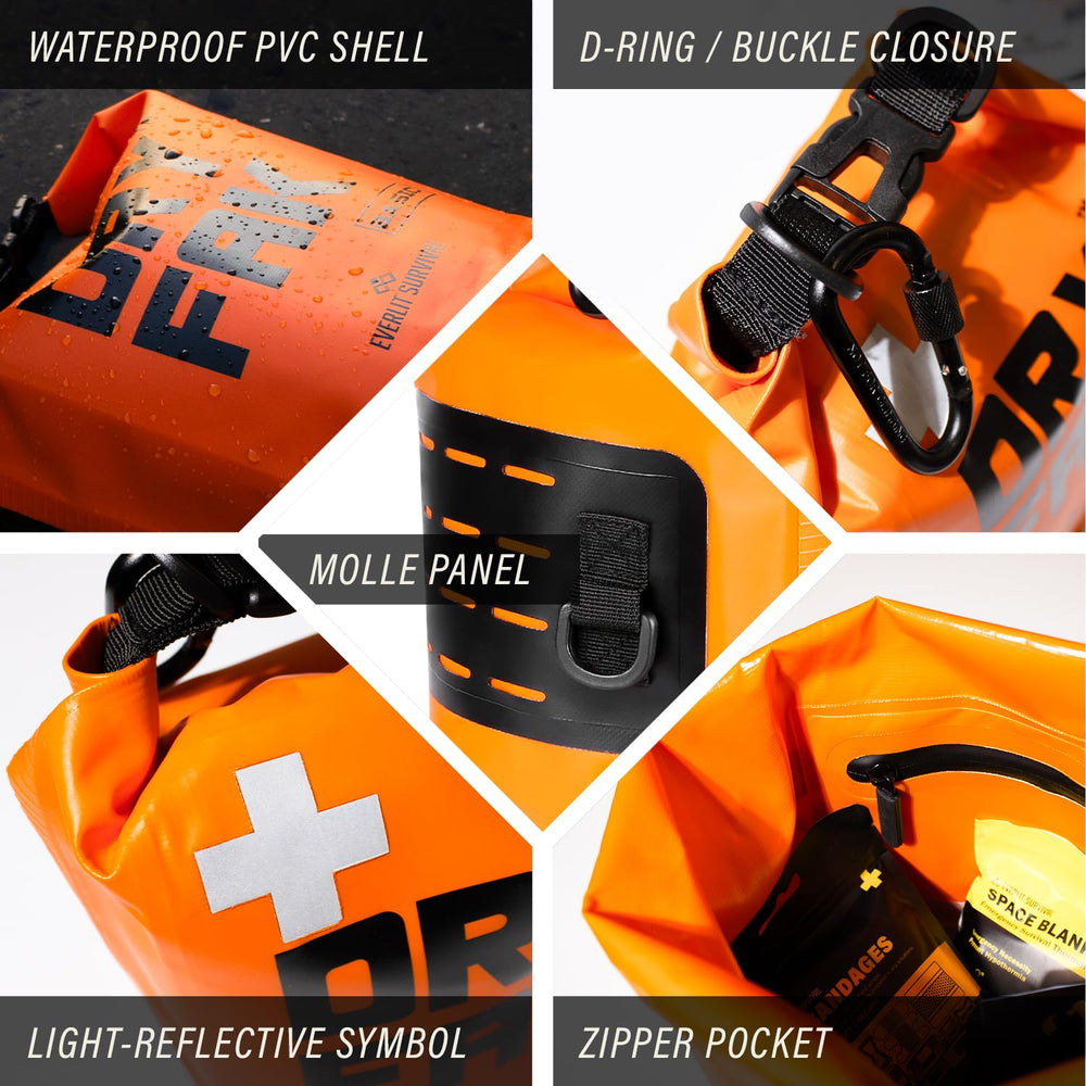 EVERLIT DRY FAK compact size shows portable, grab-and-go readiness.