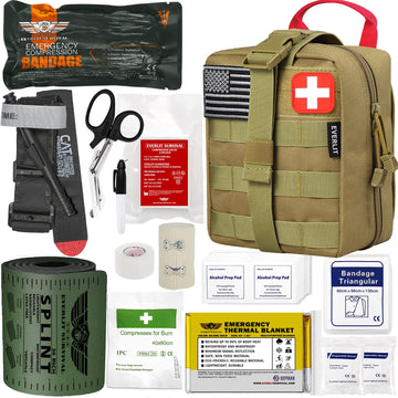 EVERLIT emergency trauma kit tan front view for outdoor readiness
