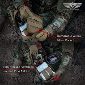 EVERLIT Survival Kit Dimensions shows compact 6.5 x 8 x 4 inches for portability.