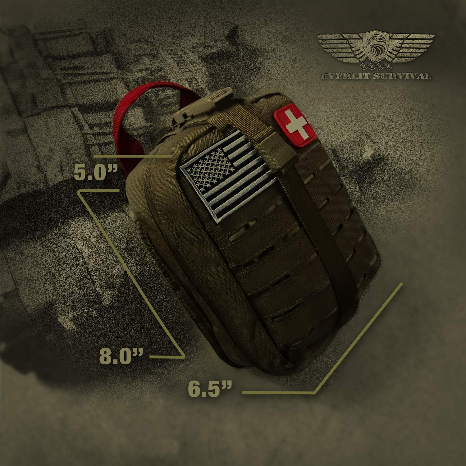 EVERLIT Survival Quick-Pull Tab enables fast bag access during emergencies.