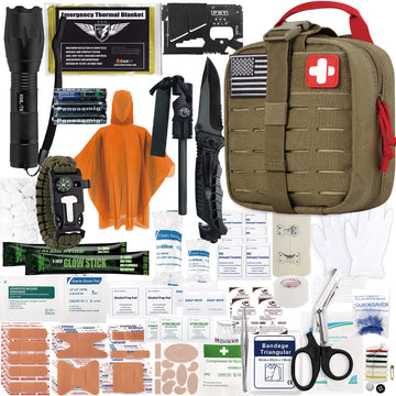 EVERLIT Survival Upgraded Kit Pouch demonstrates rugged MIL-SPEC MOLLE compatibility for outdoor organization.