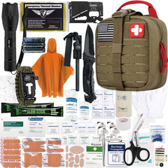 EVERLIT Survival Upgraded Kit Pouch demonstrates rugged MIL-SPEC MOLLE compatibility for outdoor organization.