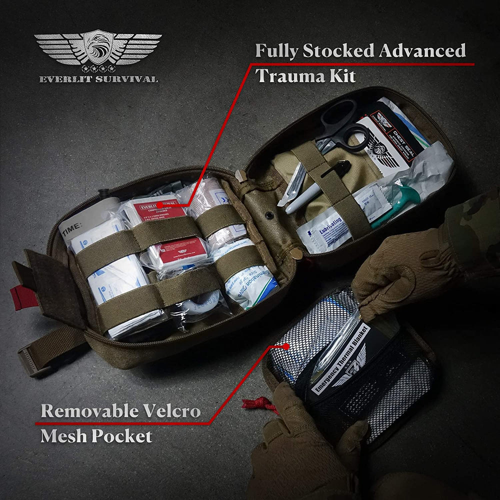 EVERLIT emergency thermal blanket helps with temperature regulation after trauma.