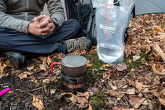 Evernew hand-pressed titanium mug crafted by Japanese craftsmen for outdoor use.