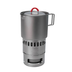 Evernew multi-fuel stove provides versatile fueling options on the trail.