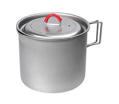Evernew titanium camping mug pot folding handle front view for hikers
