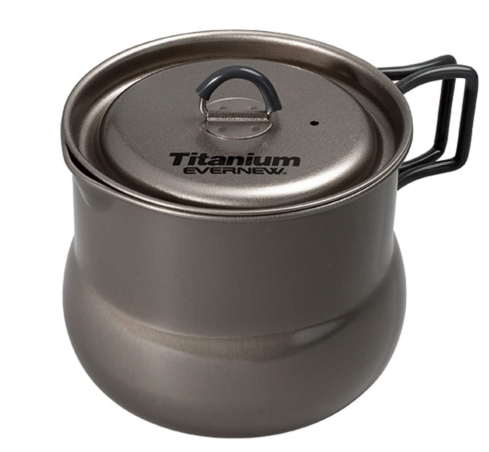 Evernew titanium camping tea pot with stable oval base for steady brewing