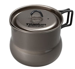 Evernew titanium camping tea pot with stable oval base for steady brewing