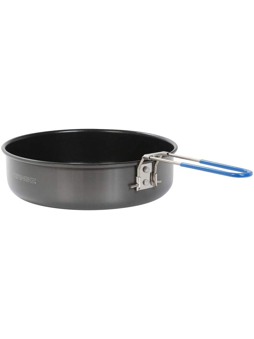 Evernew Ultralight Frying Pan #18 honeycomb bottom showing heat efficiency in outdoor use.