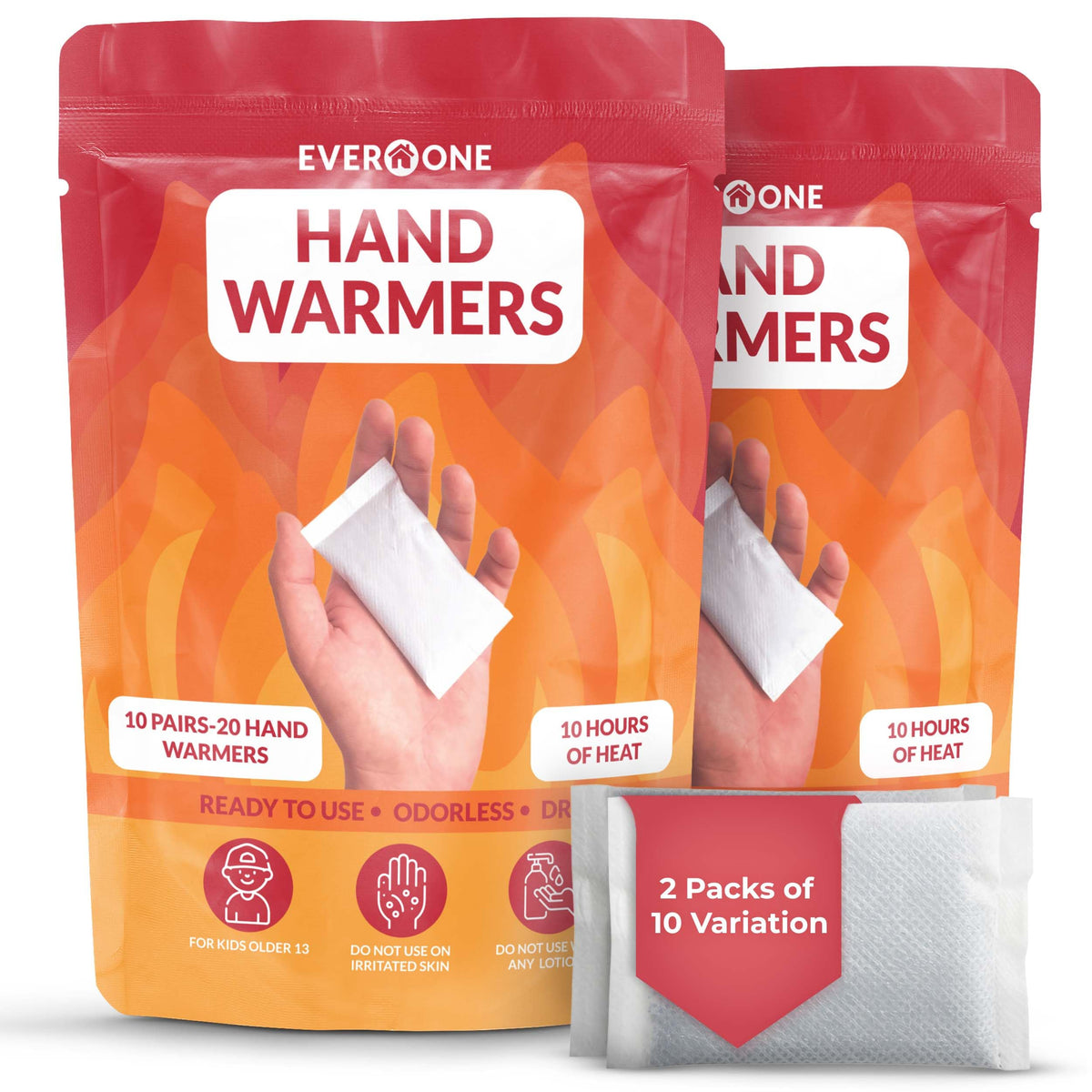 EverOne hand warmers bulk pack ready for outdoor warmth during cold days