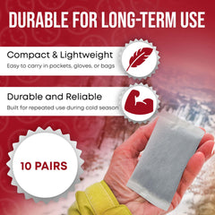 EverOne hand warmers in glove provide warm hands during cold activities.