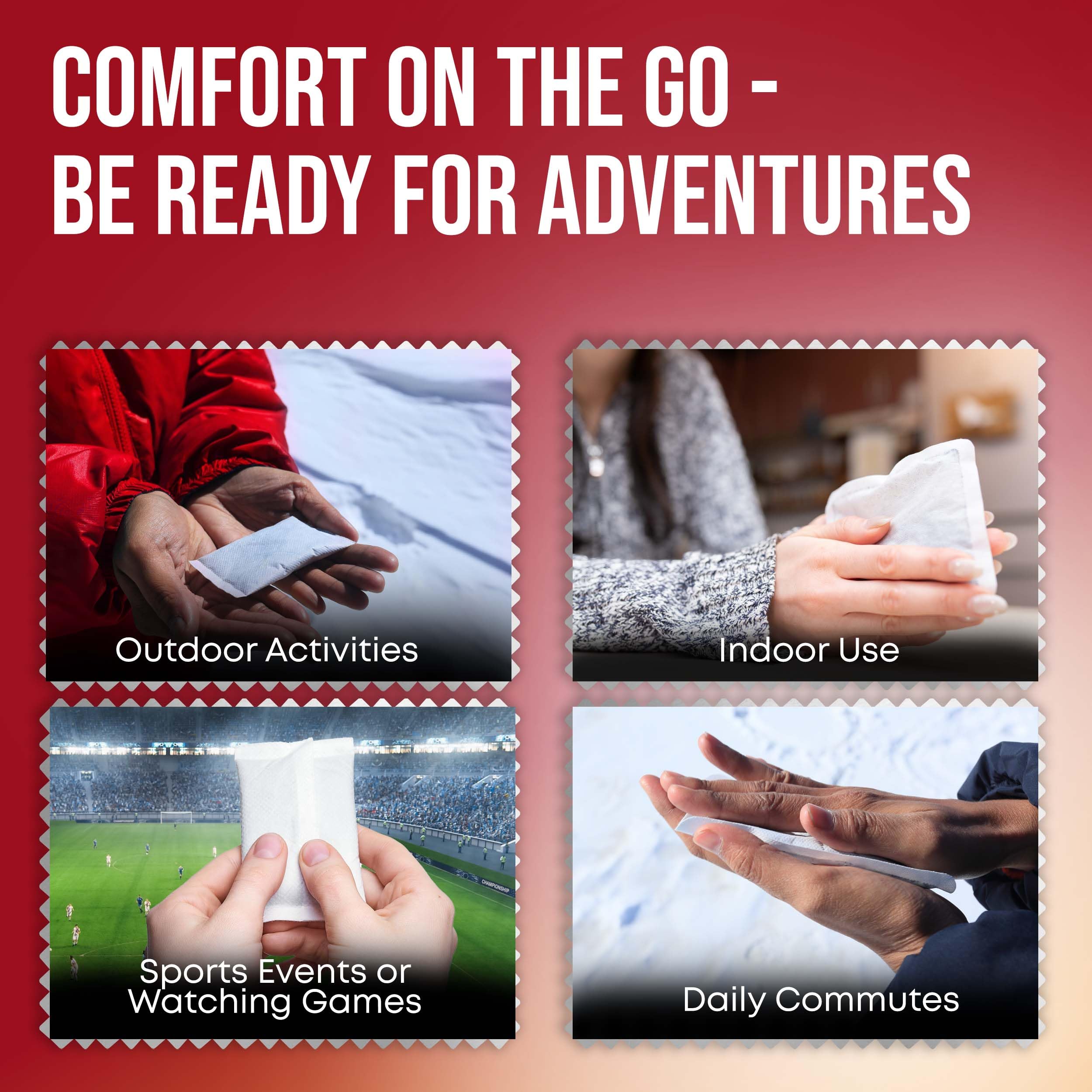 EverOne hand warmers in pocket ready for on-the-go warmth.