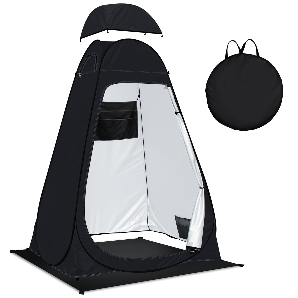 EVERRUSH pop-up privacy shower tent opens quickly for easy changing outdoors.